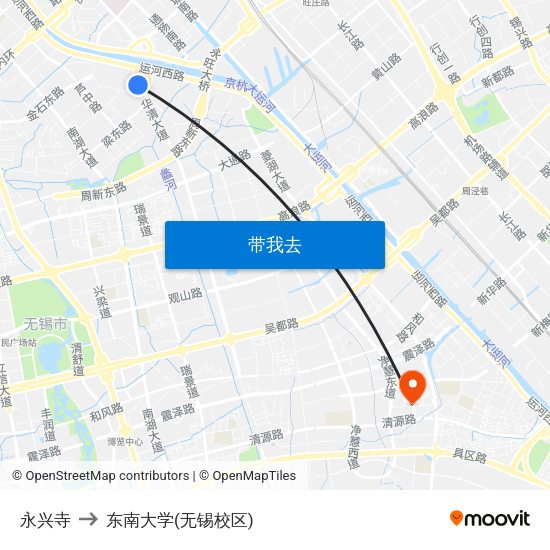 永兴寺 to 东南大学(无锡校区) map