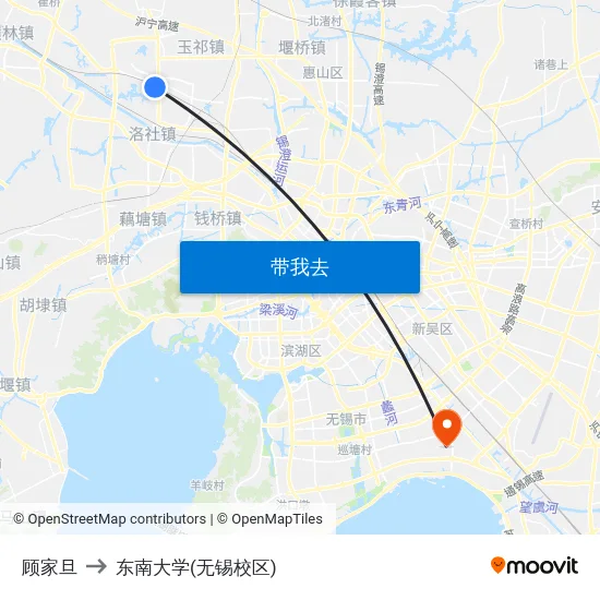顾家旦 to 东南大学(无锡校区) map
