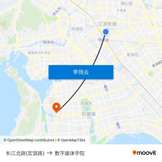 长江北路(宏源路) to 数字媒体学院 map