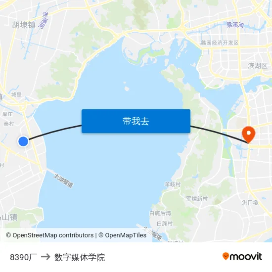 8390厂 to 数字媒体学院 map