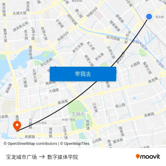 宝龙城市广场 to 数字媒体学院 map