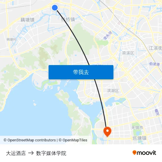 大运酒店 to 数字媒体学院 map
