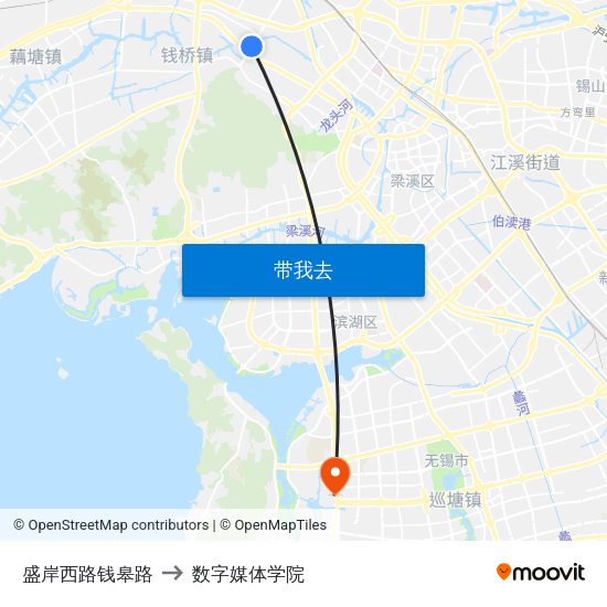 盛岸西路钱皋路 to 数字媒体学院 map