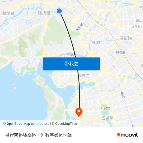 盛岸西路钱皋路 to 数字媒体学院 map