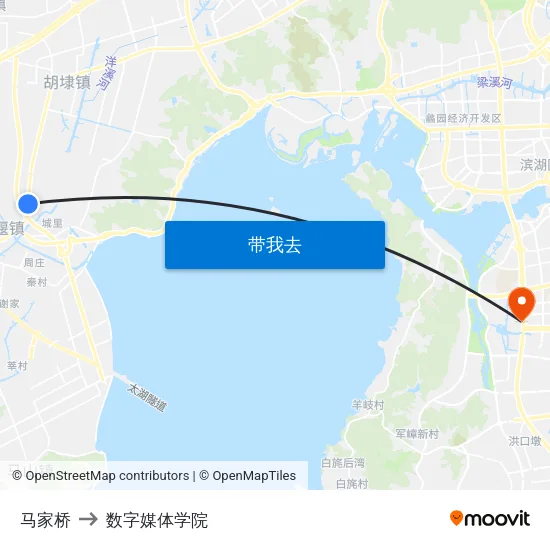 马家桥 to 数字媒体学院 map