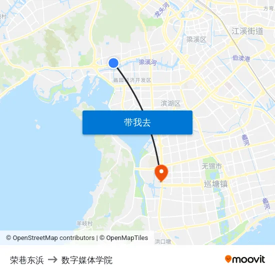 荣巷东浜 to 数字媒体学院 map
