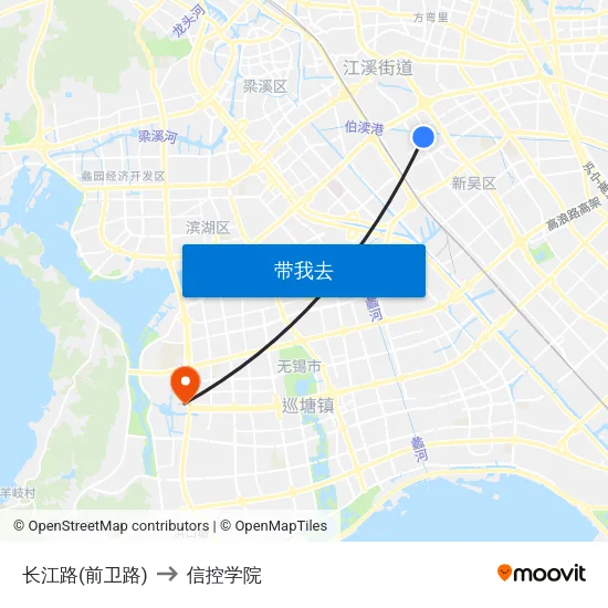 长江路(前卫路) to 信控学院 map