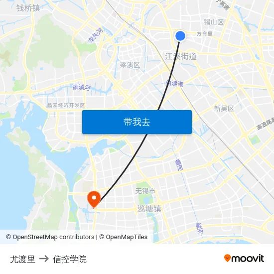尤渡里 to 信控学院 map