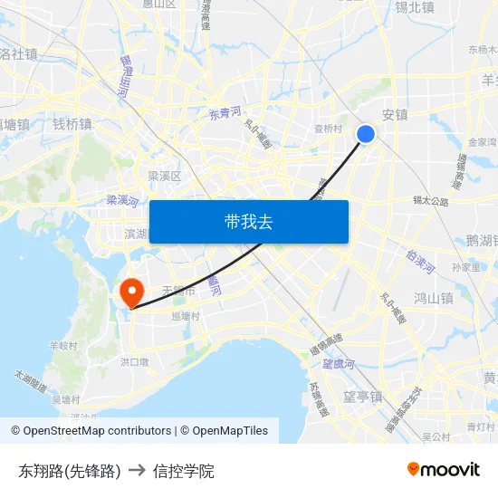 东翔路(先锋路) to 信控学院 map