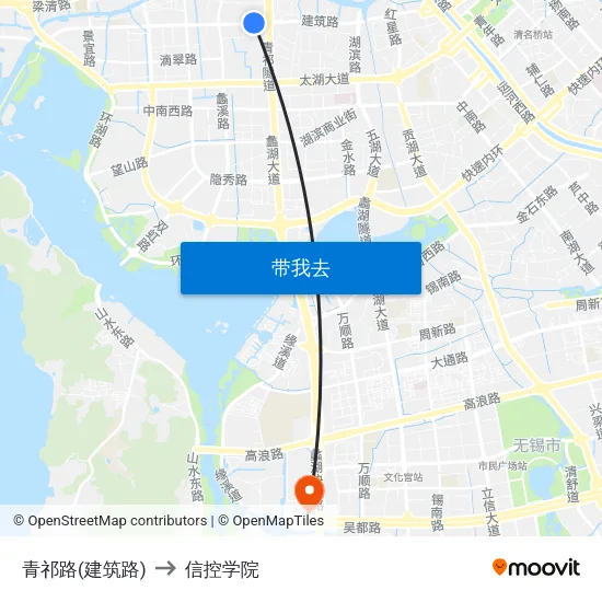 青祁路(建筑路) to 信控学院 map