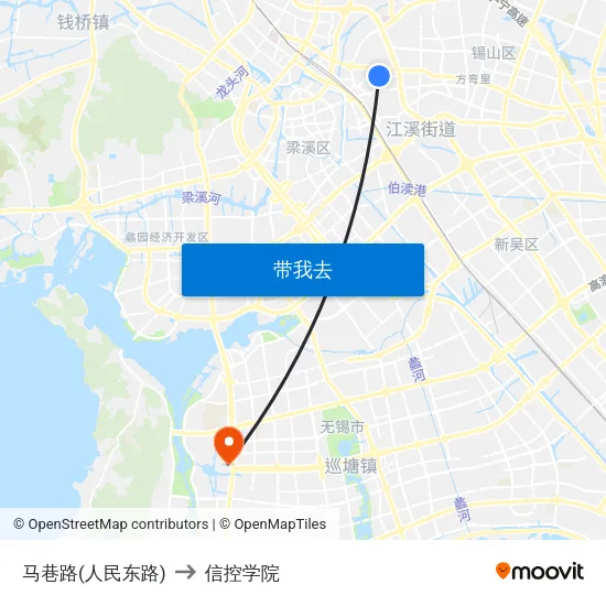 马巷路(人民东路) to 信控学院 map