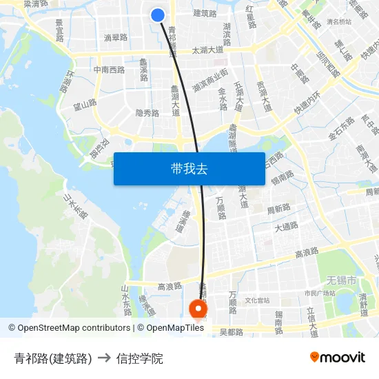 青祁路(建筑路) to 信控学院 map