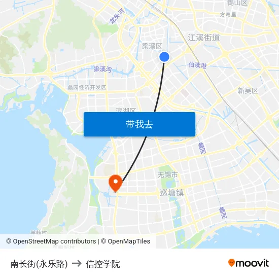 南长街(永乐路) to 信控学院 map