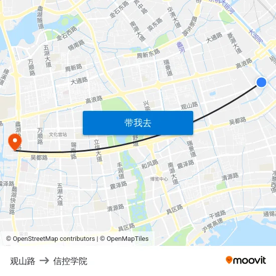 观山路 to 信控学院 map
