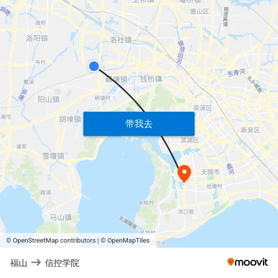 福山 to 信控学院 map