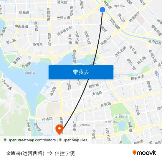 金匮桥(运河西路) to 信控学院 map