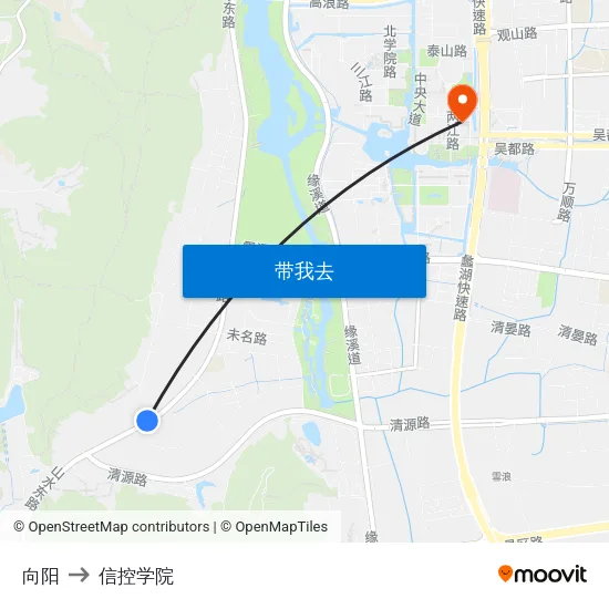 向阳 to 信控学院 map