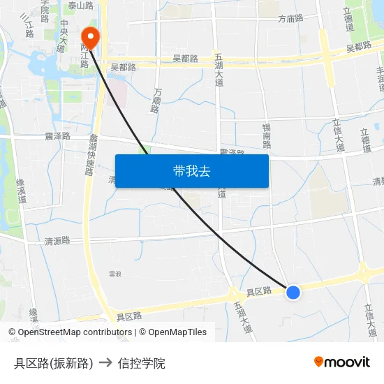 具区路(振新路) to 信控学院 map