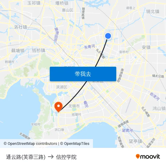 通云路(芙蓉三路) to 信控学院 map