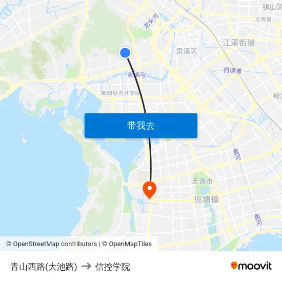 青山西路(大池路) to 信控学院 map