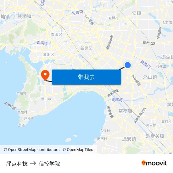 绿点科技 to 信控学院 map