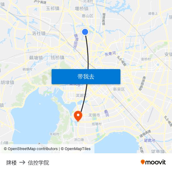 牌楼 to 信控学院 map