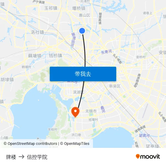 牌楼 to 信控学院 map