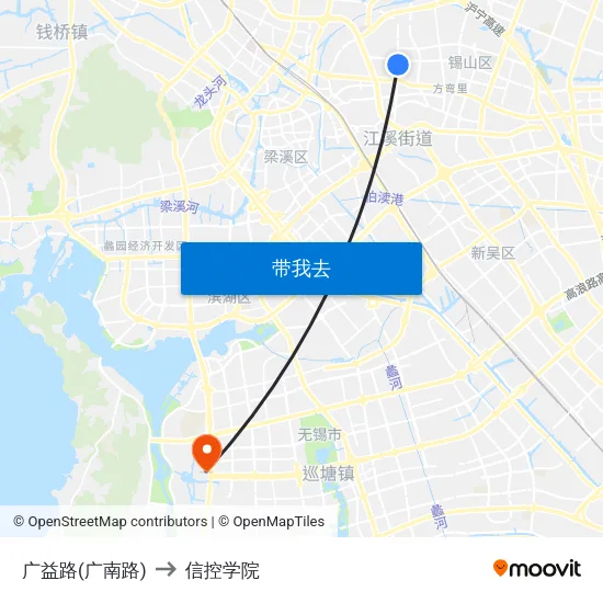 广益路(广南路) to 信控学院 map