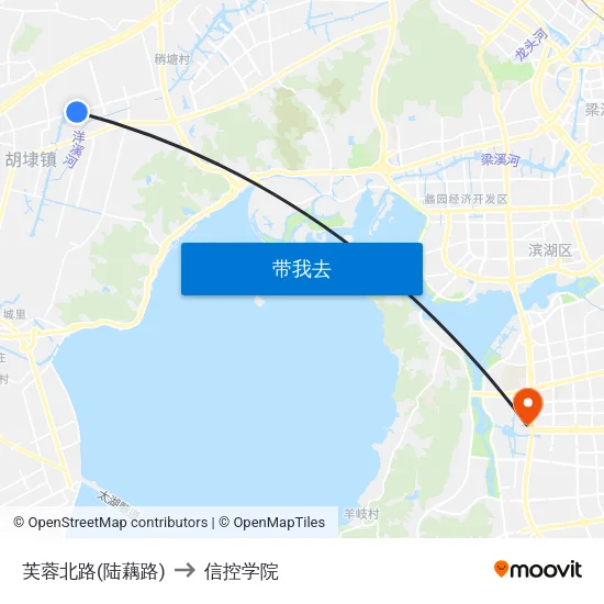 芙蓉北路(陆藕路) to 信控学院 map