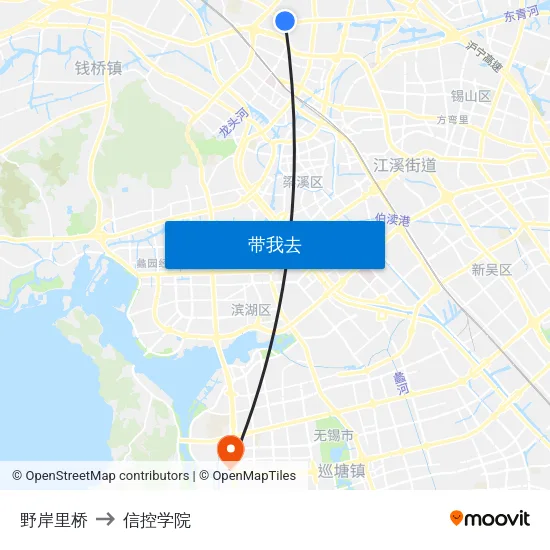 野岸里桥 to 信控学院 map