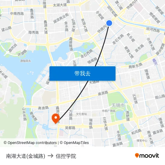 南湖大道(金城路) to 信控学院 map
