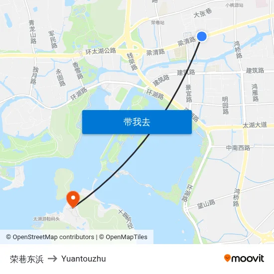 荣巷东浜 to Yuantouzhu map
