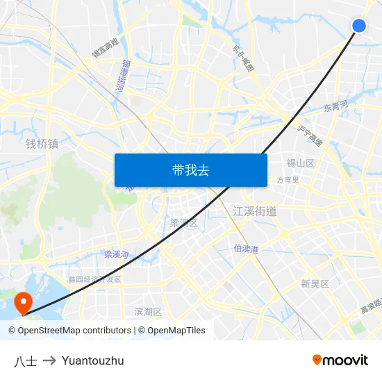 八士 to Yuantouzhu map