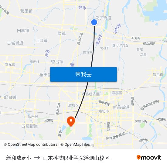 新和成药业 to 山东科技职业学院浮烟山校区 map