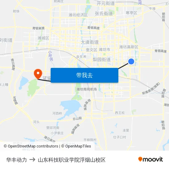 华丰动力 to 山东科技职业学院浮烟山校区 map