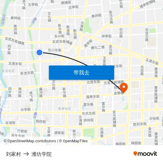 刘家村 to 潍坊学院 map