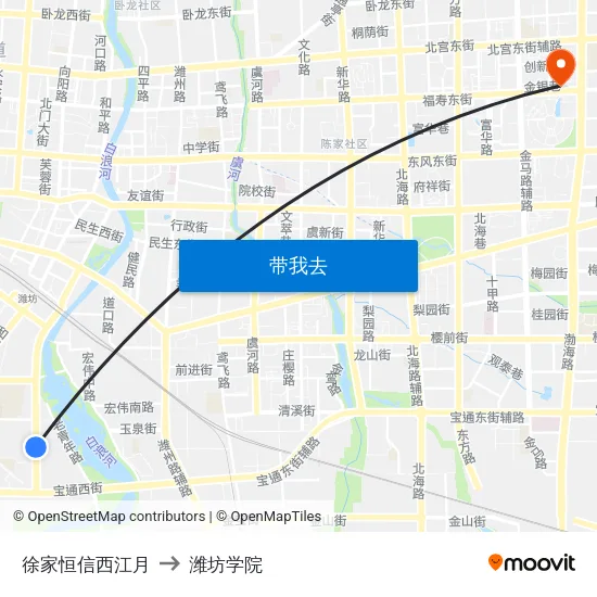 徐家恒信西江月 to 潍坊学院 map