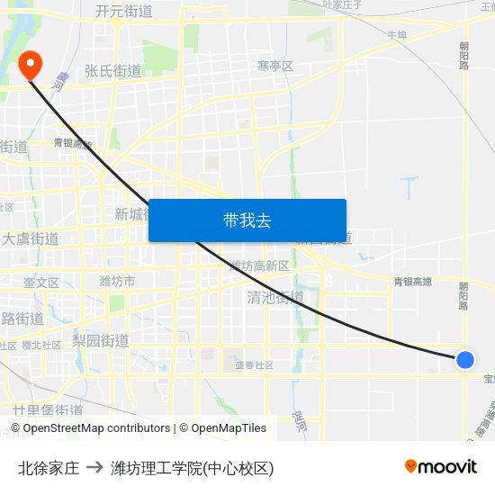 北徐家庄 to 潍坊理工学院(中心校区) map