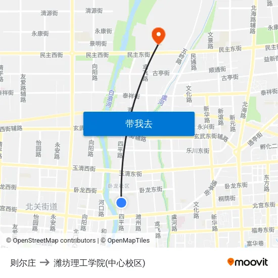 则尔庄 to 潍坊理工学院(中心校区) map