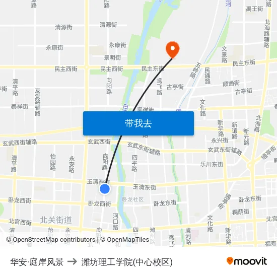 华安·庭岸风景 to 潍坊理工学院(中心校区) map