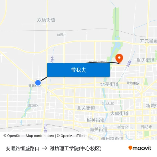 安顺路恒盛路口 to 潍坊理工学院(中心校区) map