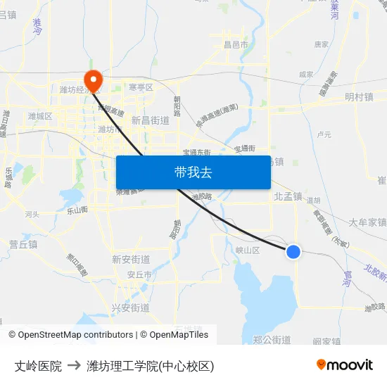 丈岭医院 to 潍坊理工学院(中心校区) map