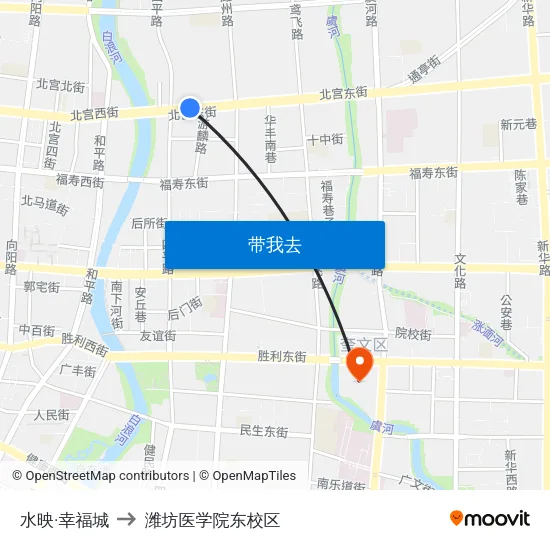 水映·幸福城 to 潍坊医学院东校区 map