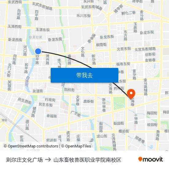 则尔庄文化广场 to 山东畜牧兽医职业学院南校区 map