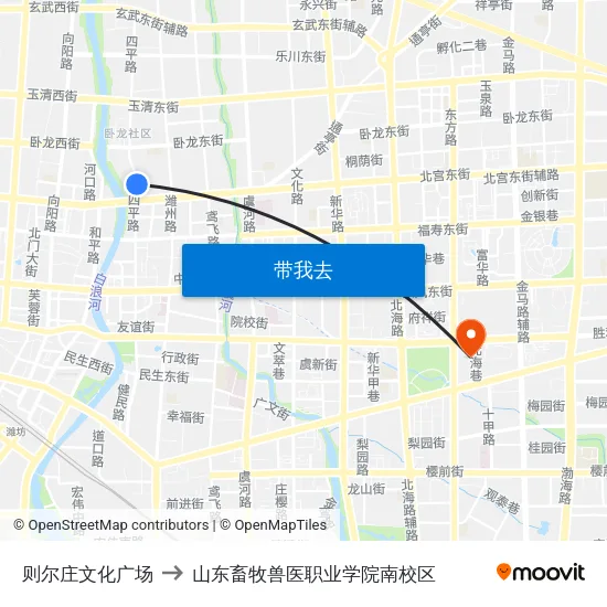 则尔庄文化广场 to 山东畜牧兽医职业学院南校区 map