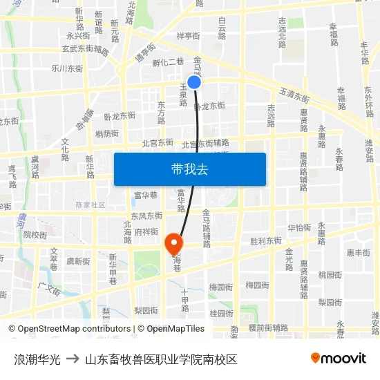 浪潮华光 to 山东畜牧兽医职业学院南校区 map
