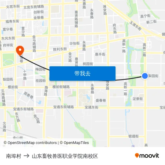 南埠村 to 山东畜牧兽医职业学院南校区 map