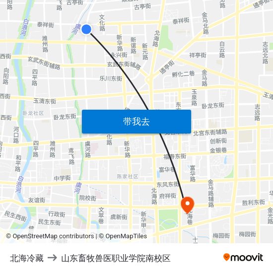 北海冷藏 to 山东畜牧兽医职业学院南校区 map