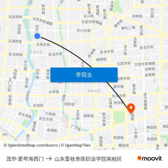 茂华·爱琴海西门 to 山东畜牧兽医职业学院南校区 map