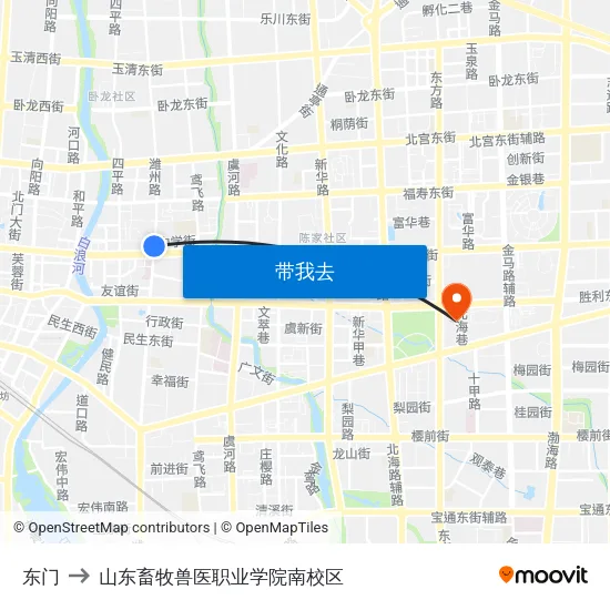 东门 to 山东畜牧兽医职业学院南校区 map